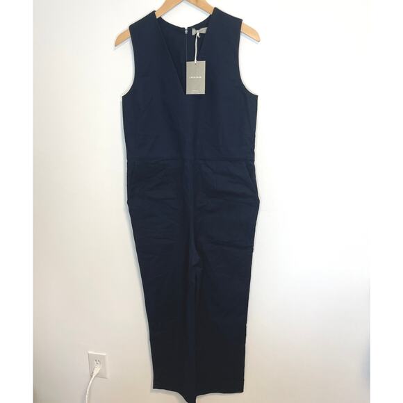 Everlane The Structured Cotton Jumpsuit In Navy Blue Size 6 New - Picture 3 of 13